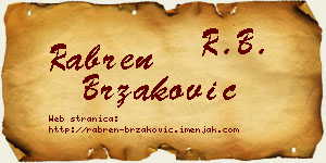 Rabren Brzaković vizit kartica